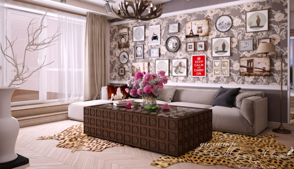 Гостинная в стиле шале