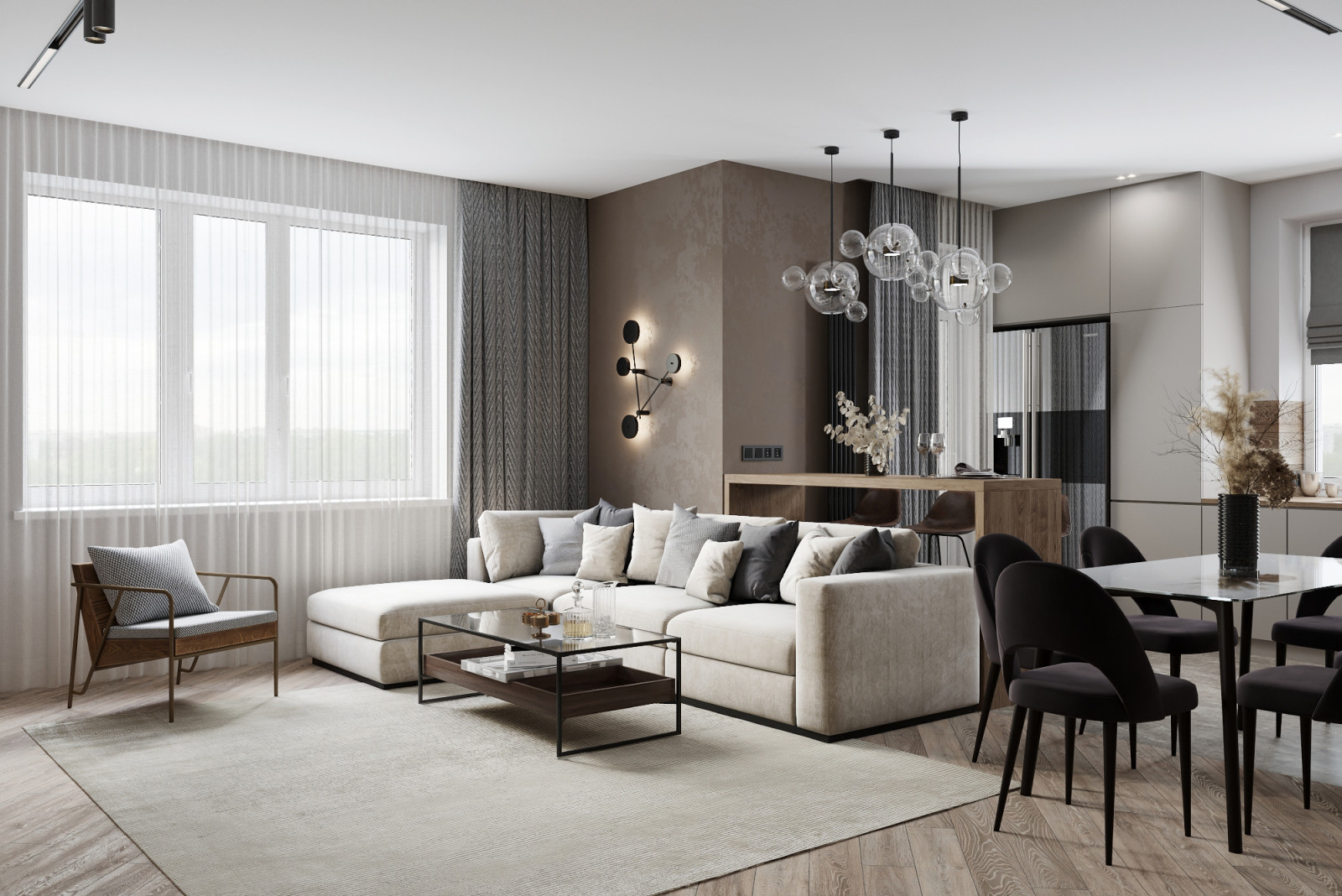 Дизайн-проект 3-х комнатной квартиры по улице Кирова для молодой семьи.