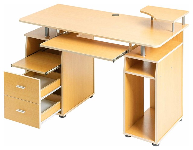 Essential Home Office Computer Desk With Pull Out Keyboard Tray
