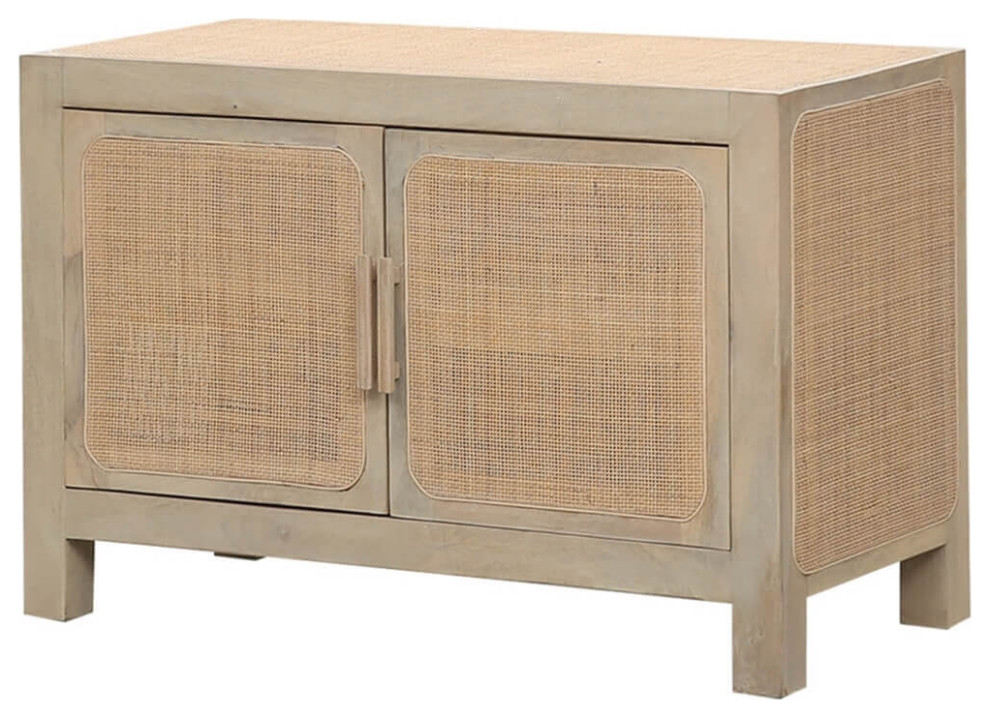 Rustic Solid Wood Rattan Door Storage Tropical Storage by Sierra Living