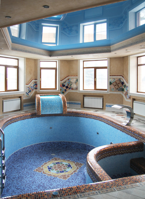 Декоры в ванной из мозаики