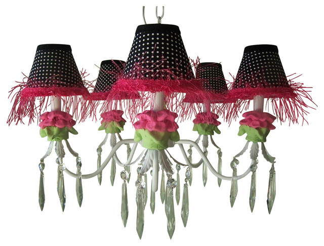 Flower Hot Pink Chandelier Contemporary Kids Ceiling Lighting Flower Hot Pink 5 Arms Chandelier Contemporary Kids Ceiling Lighting