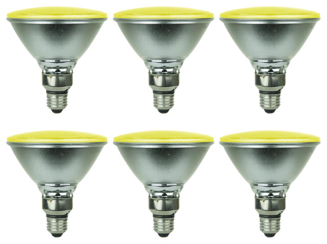 Dimmable Medium Base Details about   Sunlite 6Pk Yellow LED PAR38 Reflector Light Bulb 4W 