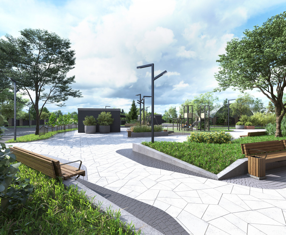 Благоустройство ЖК "НОРМАНДИЯ НЕМАН", СК "СТРИЖИ", Новосибирск