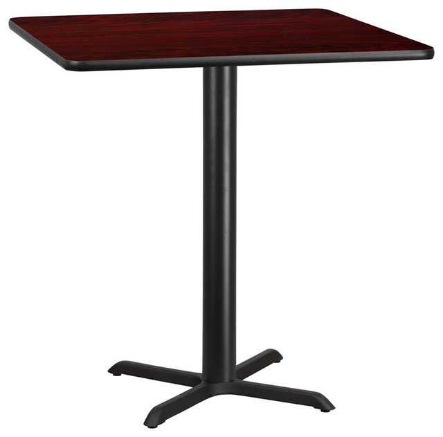 Dyersburg 42" Square Mahogany Laminate Table Top With 42" X-Base