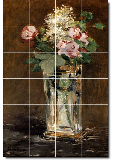 Edouard Manet Flowers Painting Ceramic Tile Mural 32