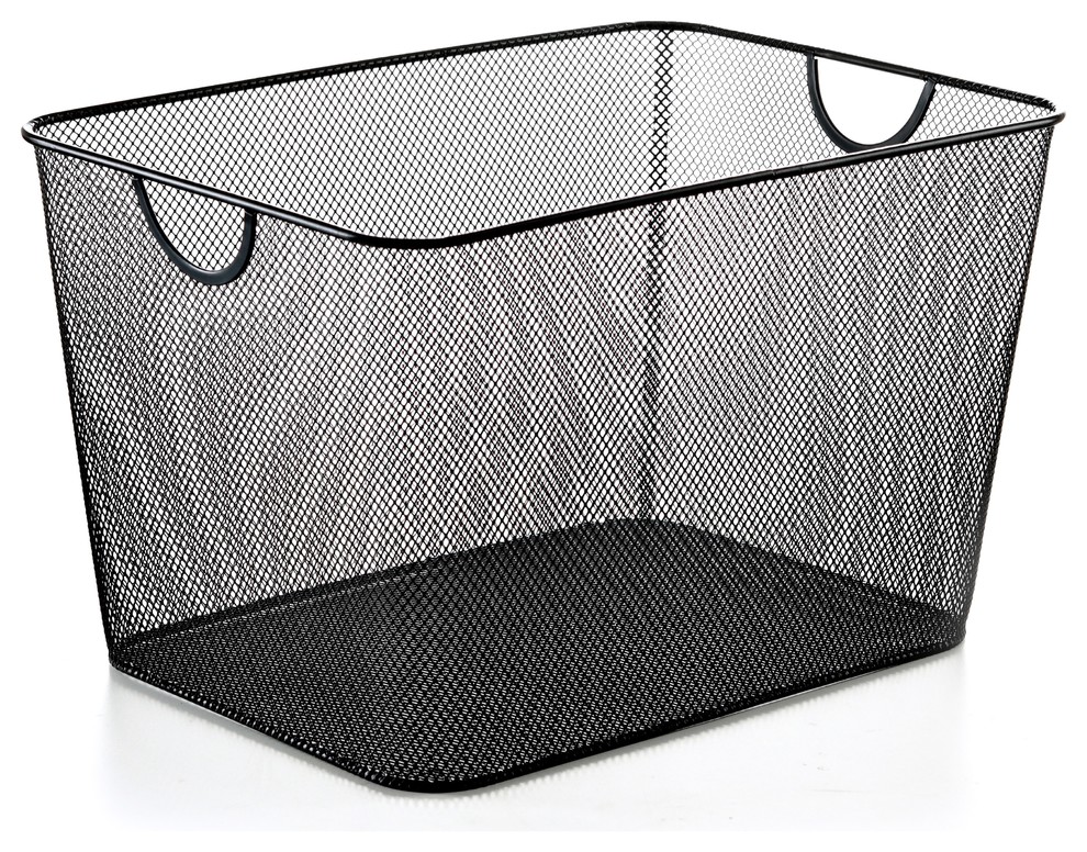 YBM Home Household Wire Mesh Open Bin Shelf Storage Basket Organizer