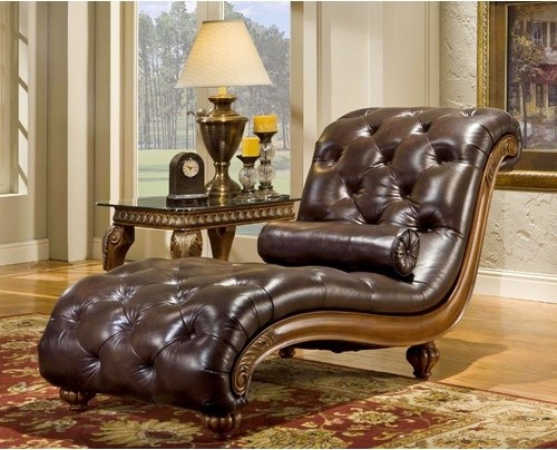 Heritage Blended Leather Chaise Lounge - Modern - Indoor Chaise Lounge Chairs - by Wayfair
