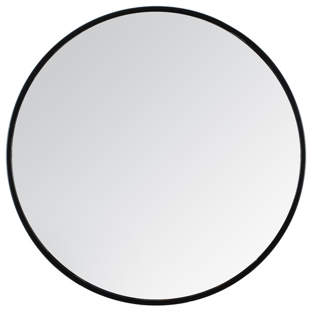 Tivoli Metal Frame Round Mirror 28 Black
