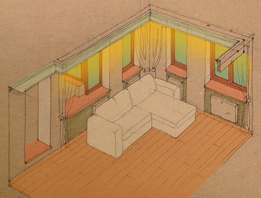 Концепция | Гостиная и Детская | Реконструкция и Трансформация | 2016