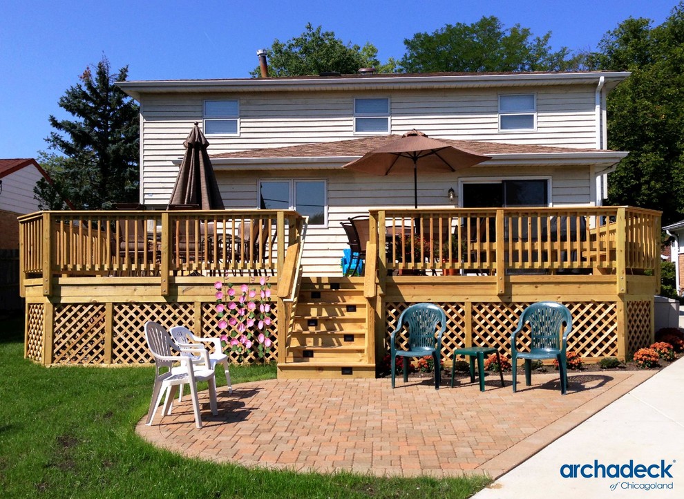 Wood Deck with Patio in Glenview, Illinois Traditional Deck