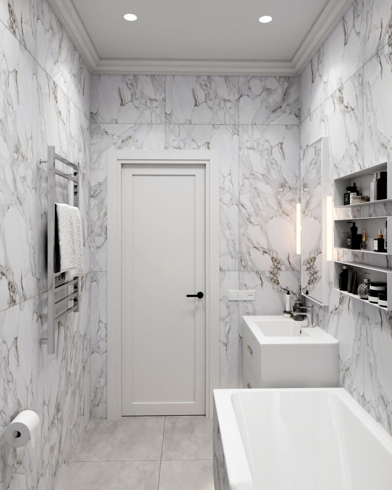 Лаконичная ванная в неоклассическом стиле