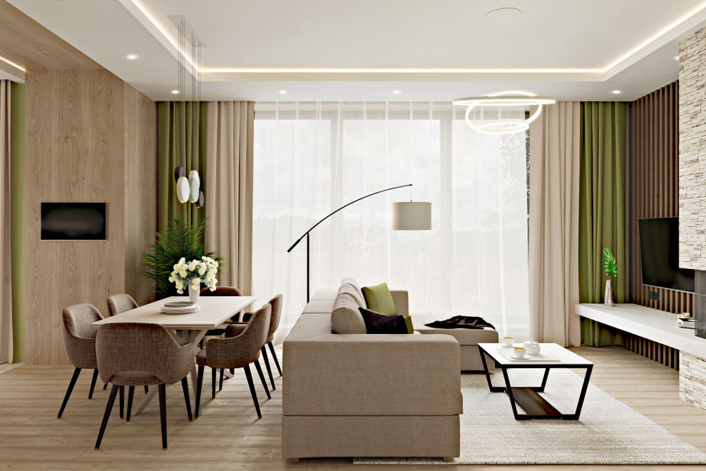 Дом - 130 м2. Кухня - гостиная - холл №1