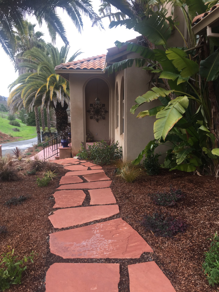 Spanish style pool and landscaping