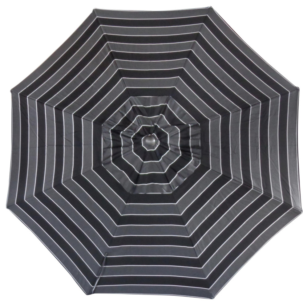 9' Signature Umbrella, Peyton Granite Stripe, Regular Height