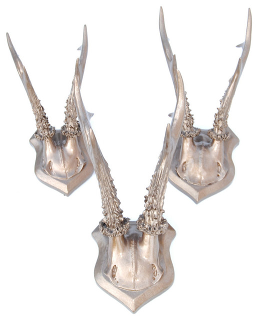 Faux Roe Deer Antlers Collection Wall Decor Bronze Rustic