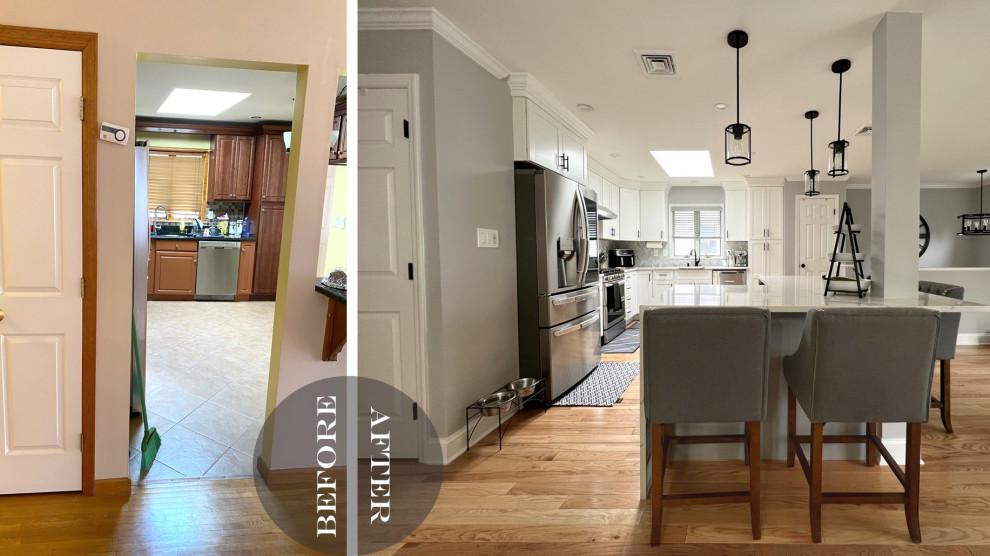 Inspiration for a transitional home design remodel in New York