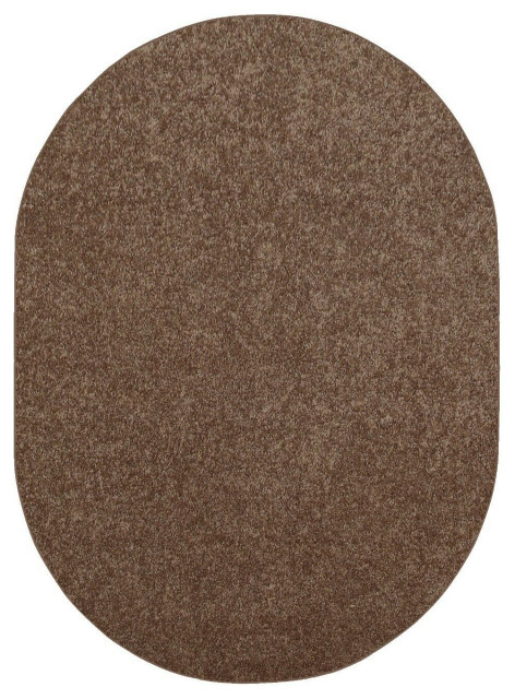 Furnish My Place Brown Solid Color Rug Made In Usa, 4' x 44' Oval ...