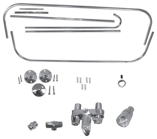 Add-A-Shower Kit for Clawfoot Tub in Chrome - Transitional ... Add-A-Shower Kit for Clawfoot Tub in Chrome - Transitional ...