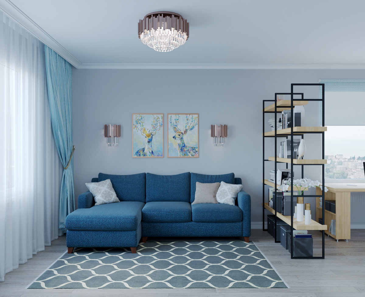 Зонирование гостиной перегородкой