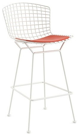 Bertoia Barstool with Seat Cushion, Outdoor