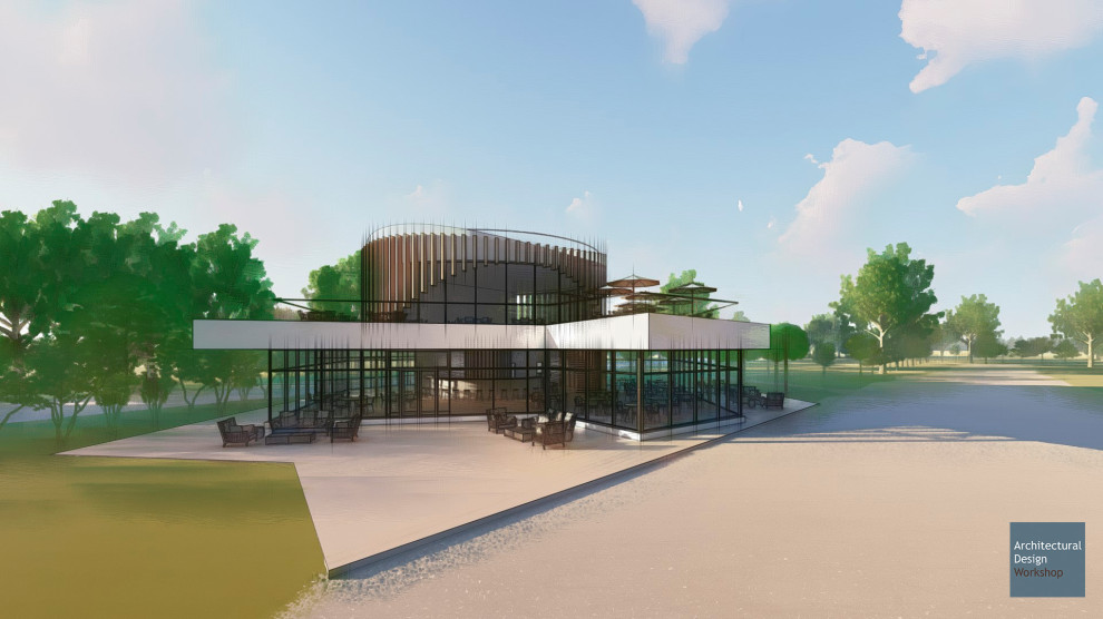 Концепция здания загородного ресторана