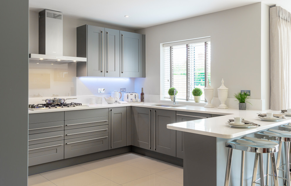 Photo of a transitional kitchen in Cheshire.