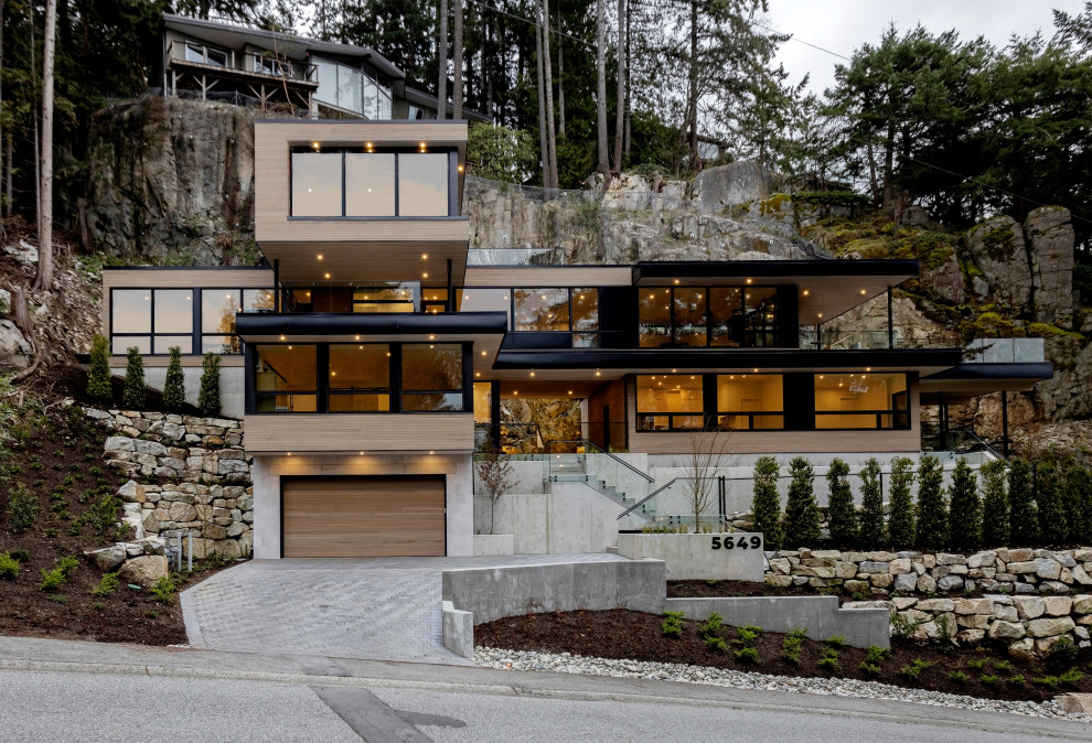 Design ideas for a modern exterior in Vancouver with four or more storeys.