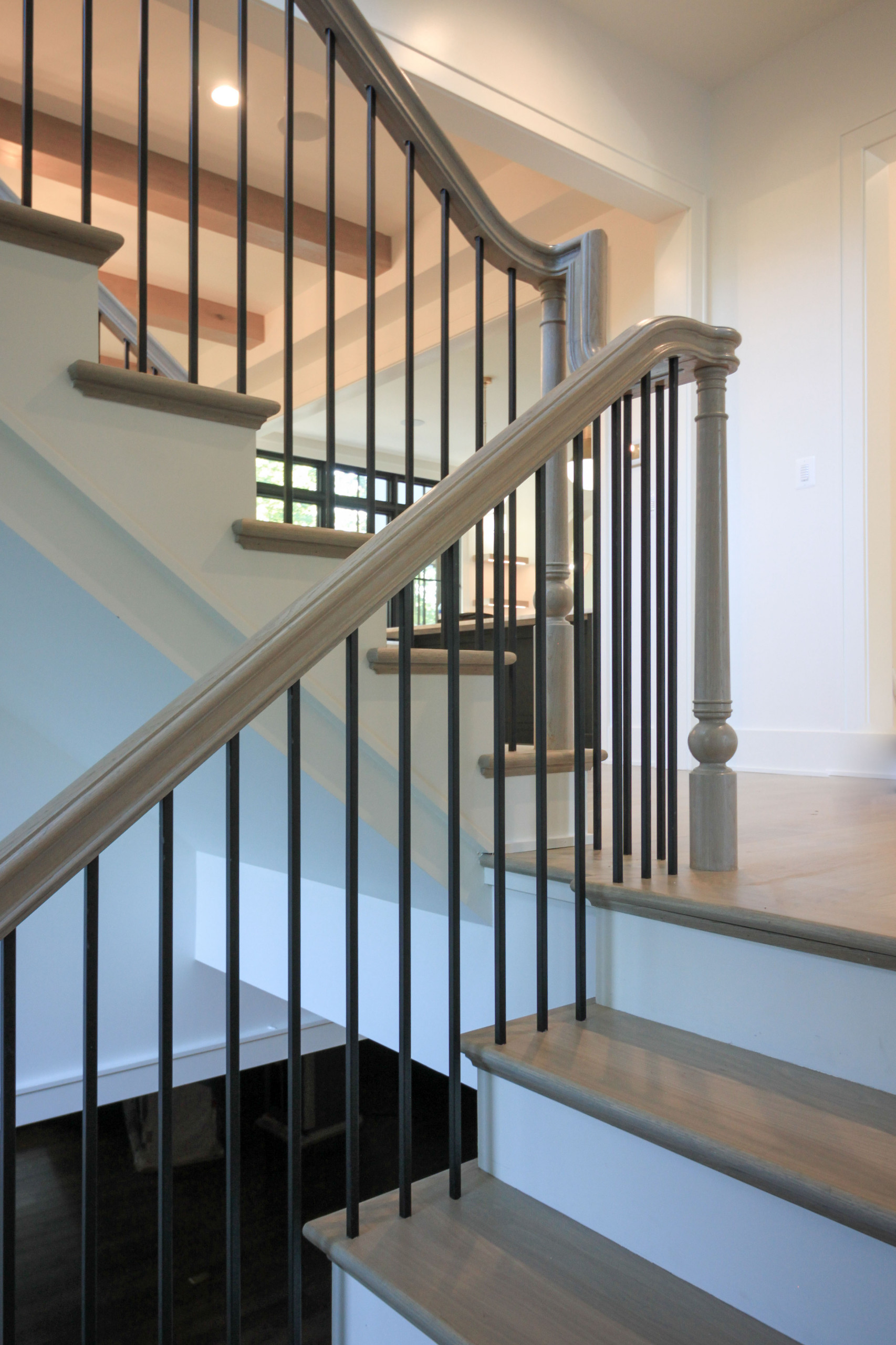 93_Captivating Light Wood Railing System with Black Spindles, Arlington VA 22207