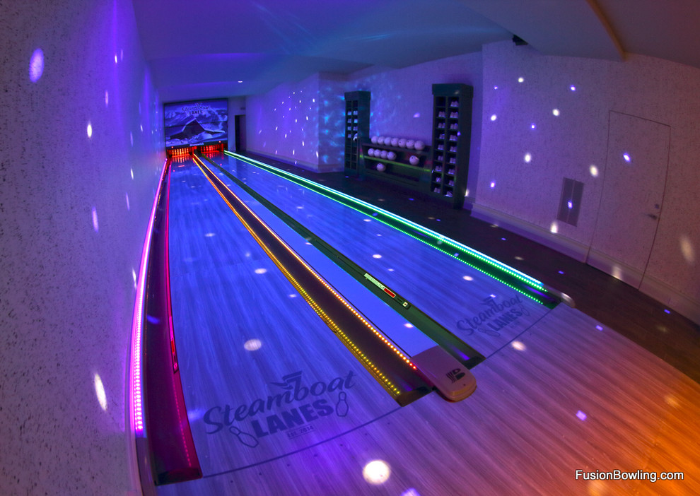 Basement Home Bowling Alley Room Modern New York by Fusion