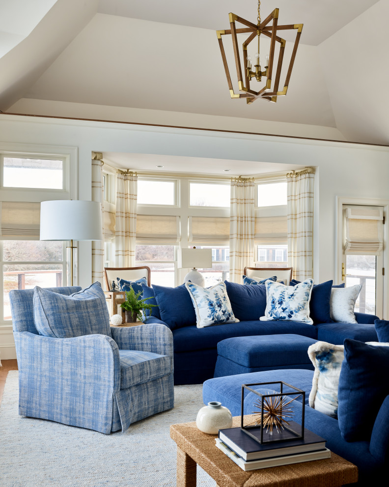 Photo of a coastal living room in Boston.