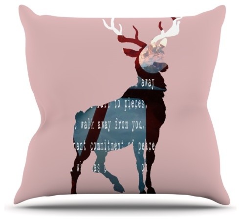Suzanne Carter "Oh Deer" Throw Pillow, Outdoor, 26"x26"