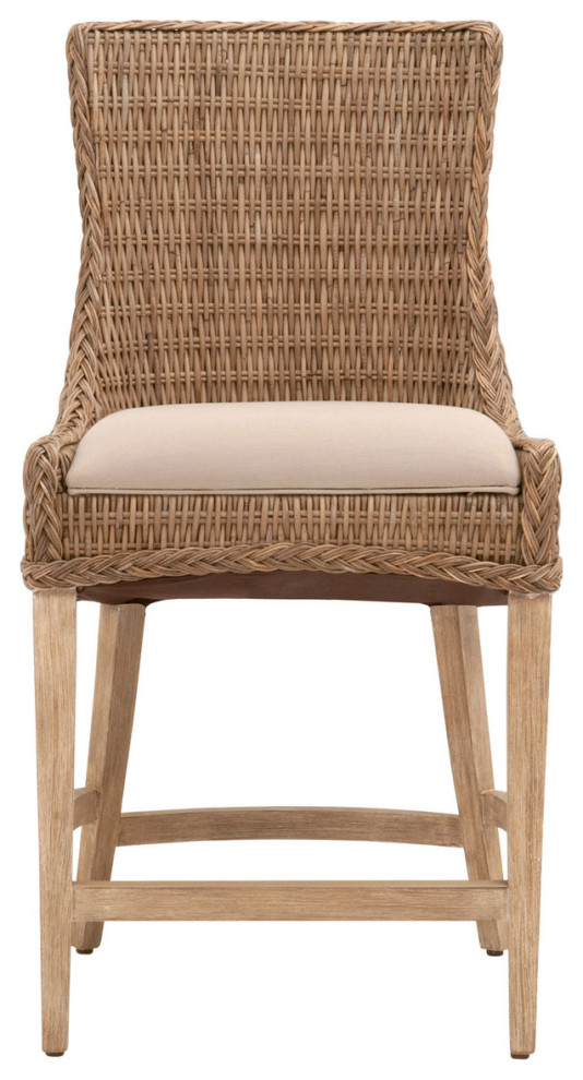 Greco Counter Stool, Set of 2 Gray Kubu, Light Gray, Natural Gray