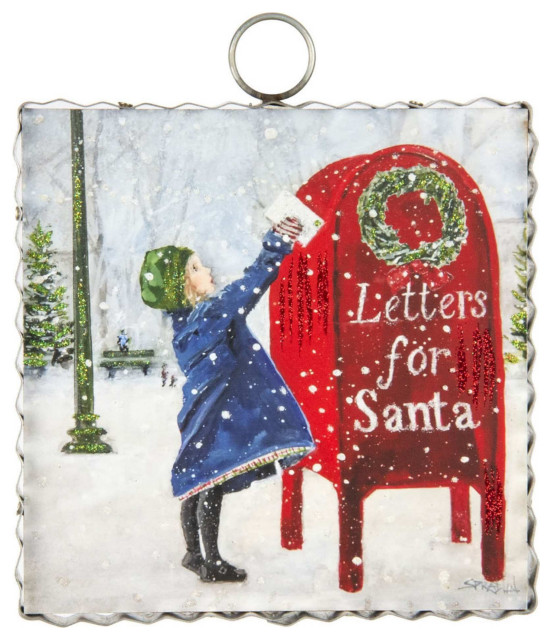 Round Top Collection Mini Gallery Letter To Santa Wood Christmas Sign