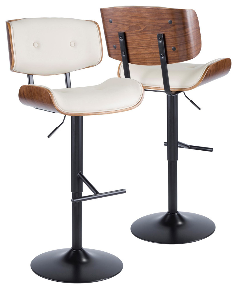 Lumisource Lombardi MidCentury Modern Adjustable Barstool Midcentury
