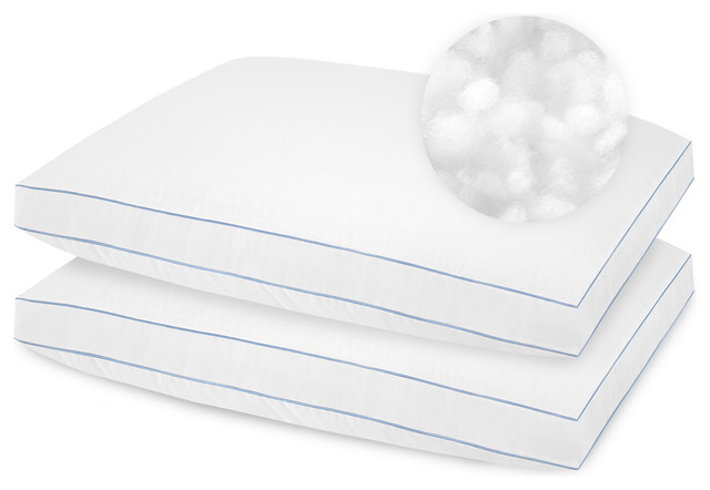 Density Pillow Extra Firm 2pk Nanotex Contemporary Bed