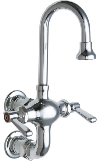 Chicago Faucets 225-261ABCP Wall-Mounted Manual Sink Faucet