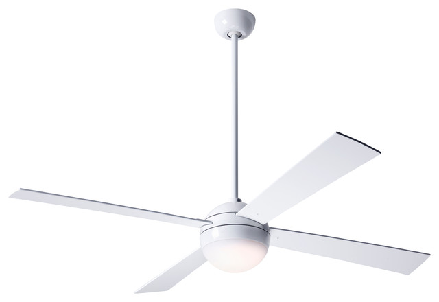 Ball 20w Led Fan Gloss White 42 Maple Blades Contemporary