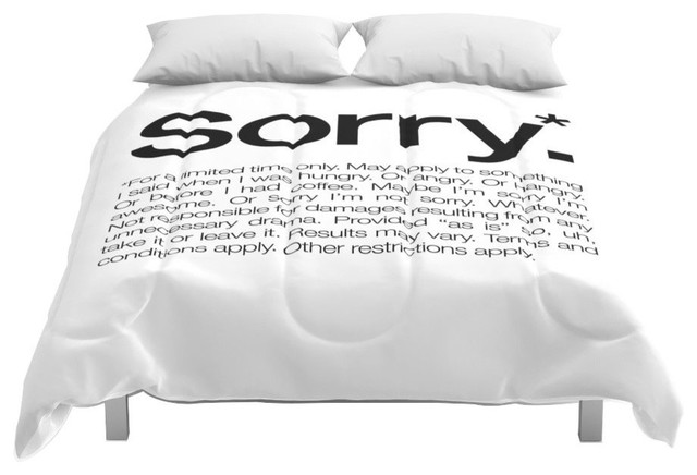 Society6 Sorry For A Limited Time Only White Comforter