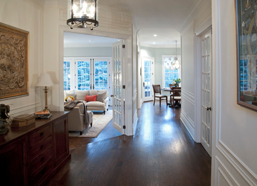 Hallway - transitional hallway idea in Toronto
