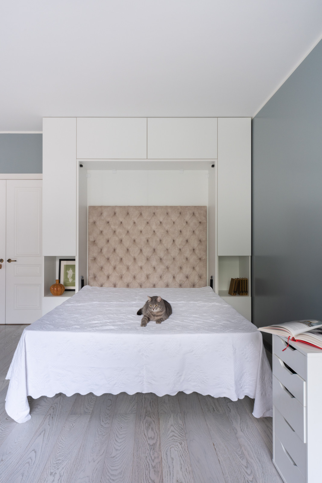 Шкаф кровать в белом цвете