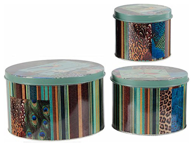 Enchanting Multicolor of Round Decorative Tin Boxes, Set of 3