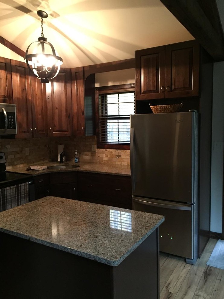Example of a small mountain style kitchen design