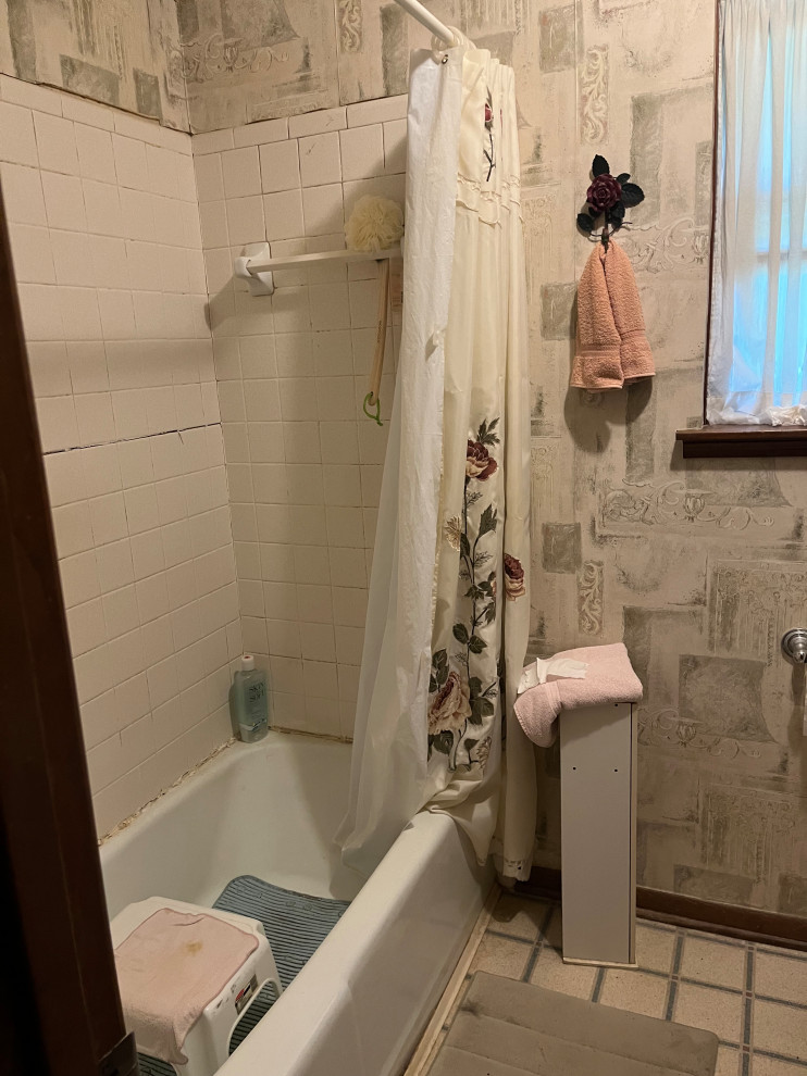 ADA  Shower build up. Before renovation picture