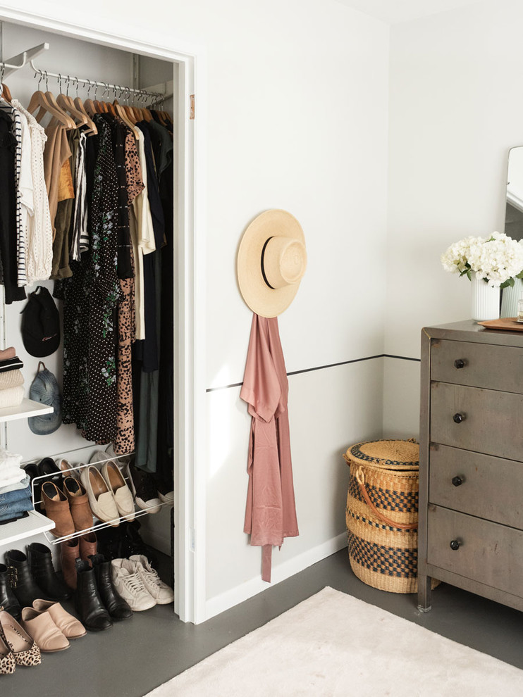 Inspiration for a modern storage and wardrobe in Portland.