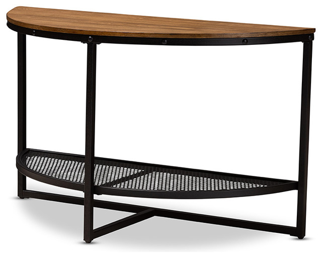 Chesson Style And Dark Bronze Metal Half Moon Console Table Chesson Style And Dark Bronze Metal Half Moon Console Table