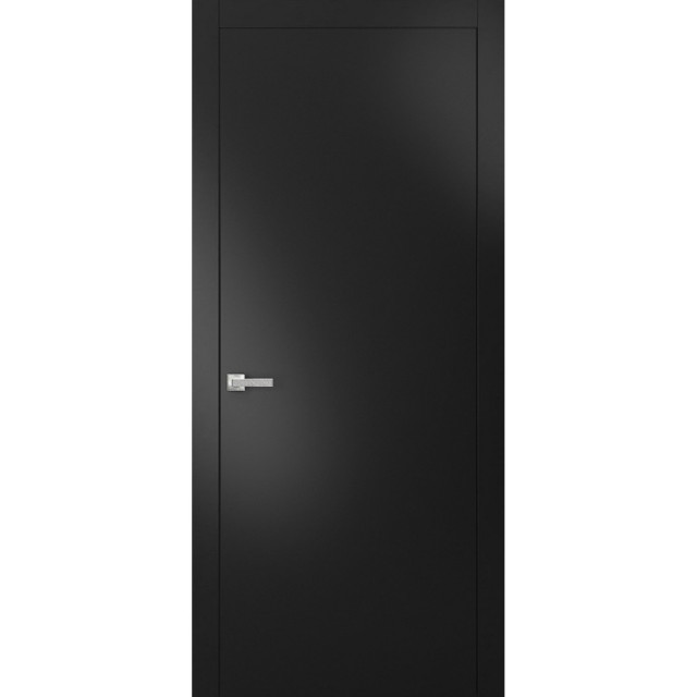 Modern Solid Interior Door 36 x 80 | Planum 0010 Black Matte | Pre-hung Set
