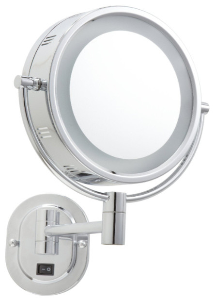 Lighted Wall Mount Makeup Mirror jerdon hl165cd hard-wired 8-inch two-sided swivel halo lighted Lighted Wall Mount Makeup Mirror jerdon hl165cd hard-wired 8-inch two-sided swivel halo lighted