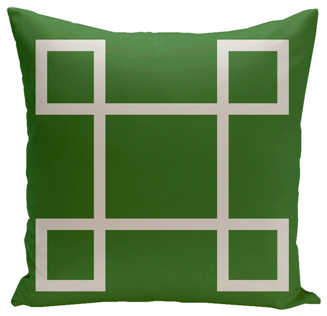 Geometric Decorative Outdoor Pillow, Leaf, 20"x20"