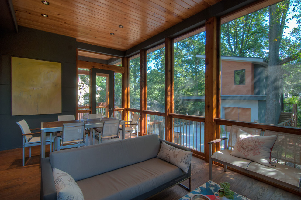 Inspiration for a contemporary sunroom in Charlotte.